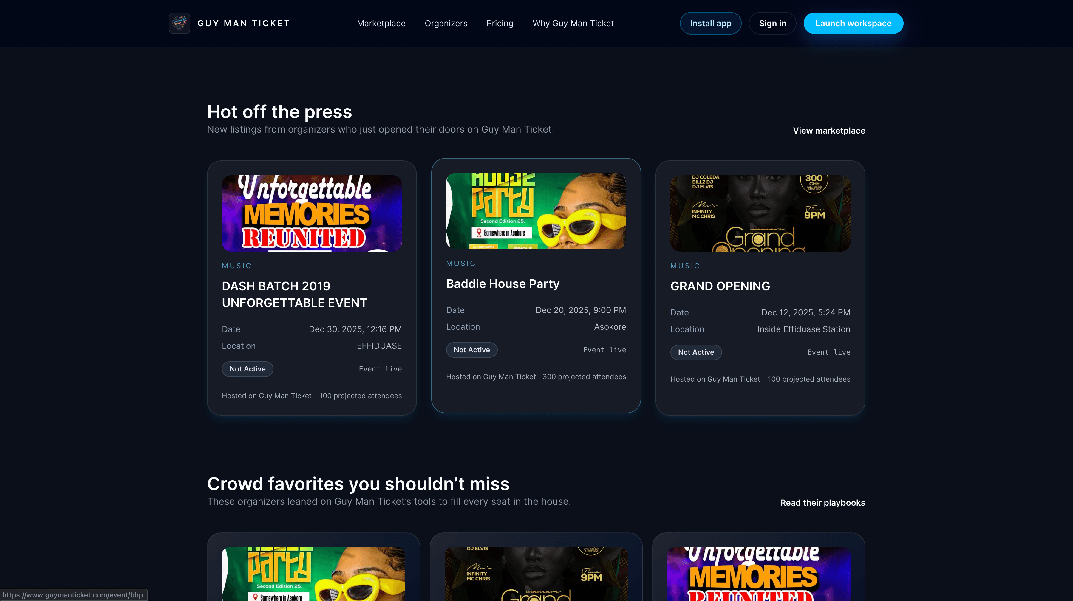 Guyman Tickets screenshot